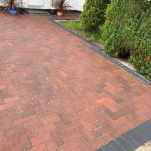 red brick block driveway